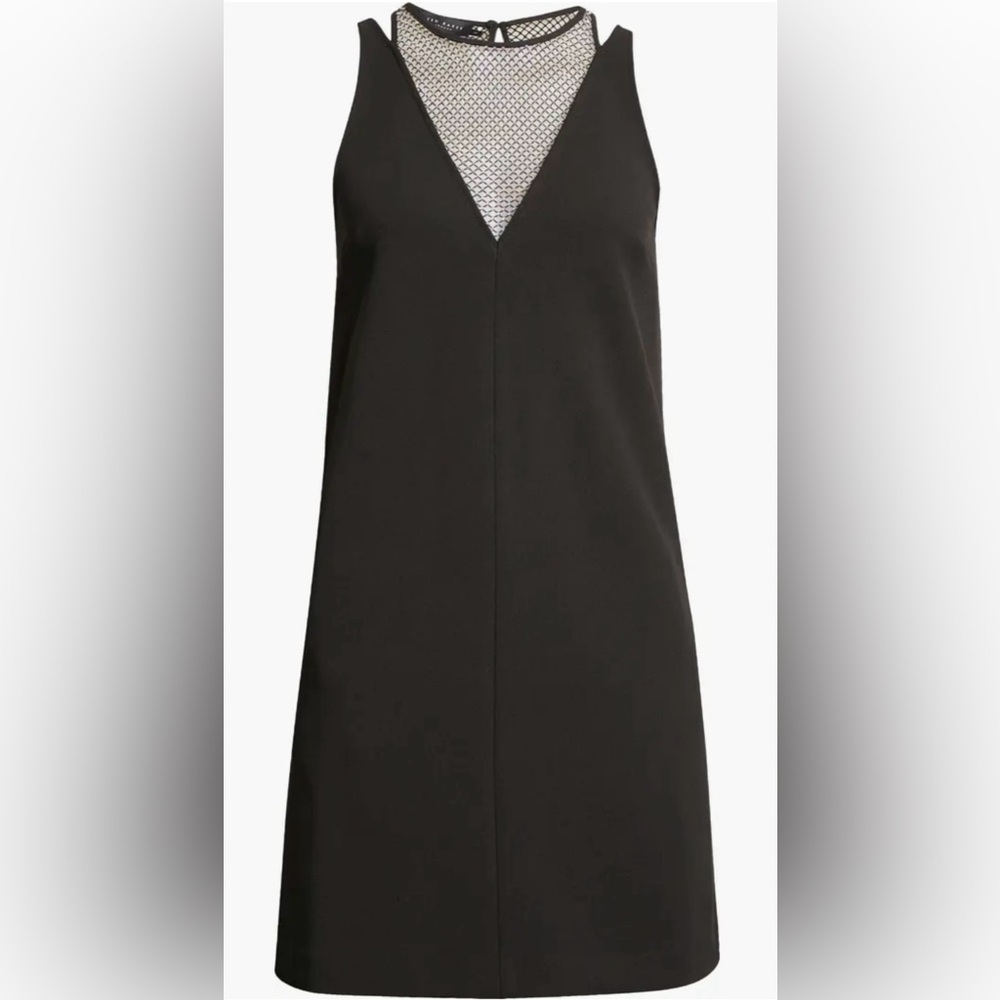 NWOT Ted Baker London Tasmmin Shift Sleeveless Black mini Dress sz 1 US 2 - Picture 3 of 9